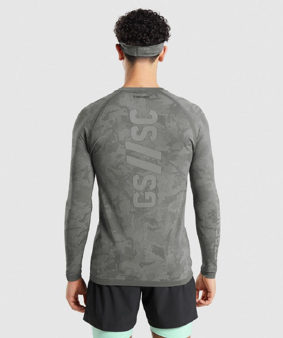 Gymshark Gymshark//Steve Cook Seamless Muške Dugi Rukav Sive | HR 2604LIS